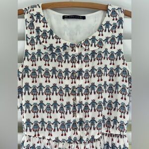 New with Tags Robot Dress, Size L, Zara Trafaluc Collection